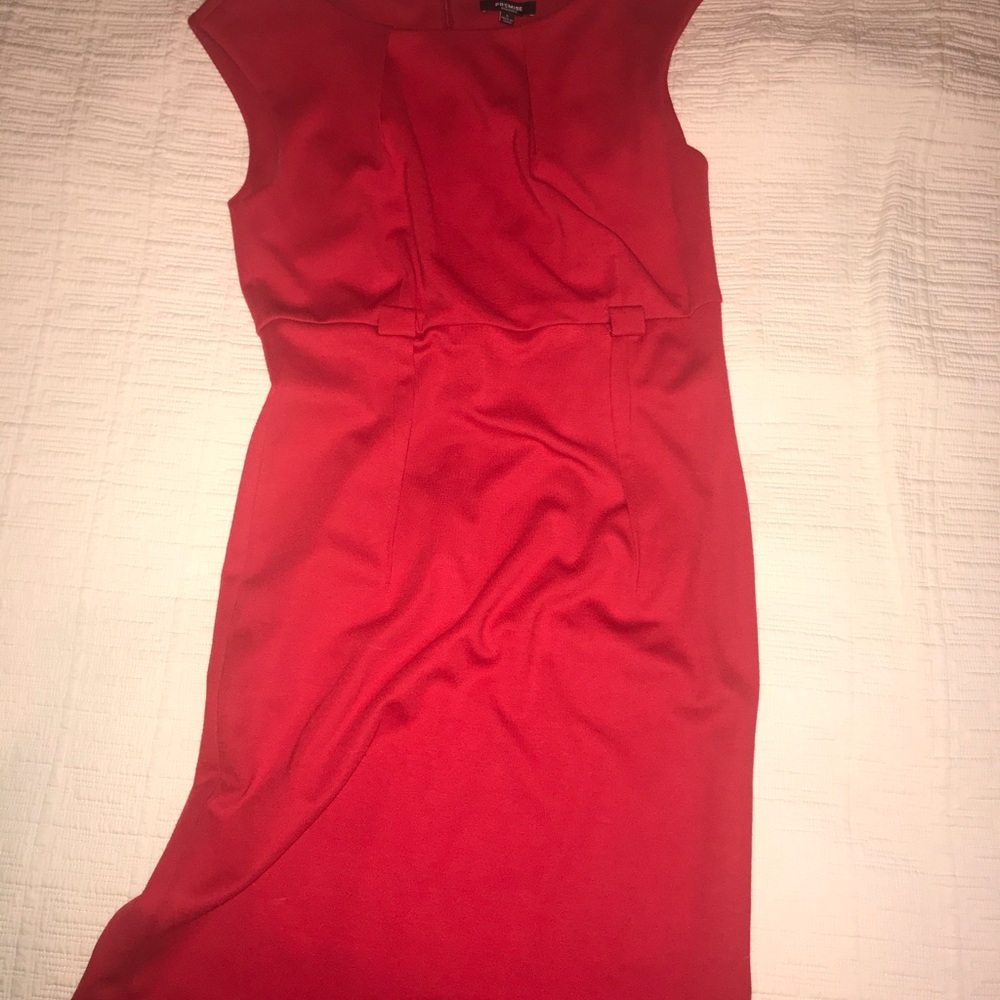 Red empire waste dress for work size 6
